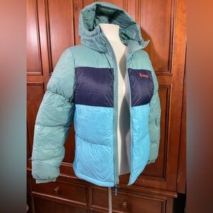 Cotopaxi WoMen’s Solazo 650 Fill Downpuffer Blue Blocks Msrp$220 Size Small NWT